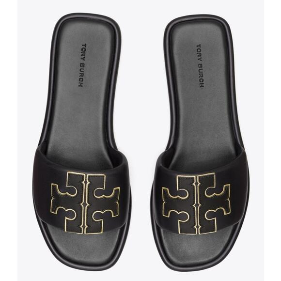 NWT Tory Burch Double-T Leather Sport Slide Sandals – Women’s Size 9 - Picture 1 of 6